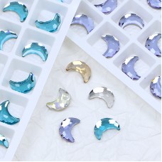 DZ 2924 10*7mm moon shape glass flatback stone for nail art